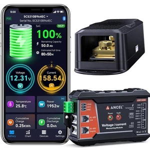 ANCEL BM1000 400A Bluetooth Battery Monitor DC 10–120V RV Marine Solar - NIB - Picture 1 of 7