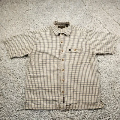 Vintage Timberland Mens Shirt Button Up Collared Blue Grid Pattern Size Medium - Image 1 of 4