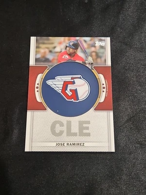 2023 Jose Ramirez Topps Baseball Series One commemorative Team Logo Patch Relic  - Image 1 of 2