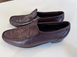 Florsheim Mens 12D Brown Lizard Signature Loafers Dress Shoes Slip On Made In US - Picture 1 of 9