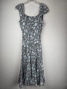 Jones New York 90S Y2K Whimsigoth Seide Paisley Midikleid Größe 12 Fee Grunge - Bild 1 von 5