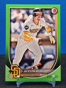 Jackson Merrill /399 Neon Green 2025 Bowman #64 San Diego Padres  - Picture 1 of 8