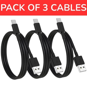 USB A to Type C 3 x Fast Charger Cable 3A Samsung Mobile Phone Lead USB C Cable - Picture 1 of 13