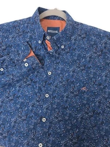 Resistol Shirt Mens Medium Blue Floral Print Button Down Long Sleeve Western - Picture 1 of 8
