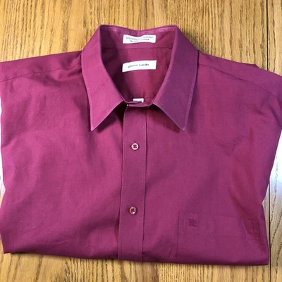 PIERRE CARDIN темно-бордовый красный длинным рукавом платье рубашка карман большой 17 32/33 - Изображение 1 из 4