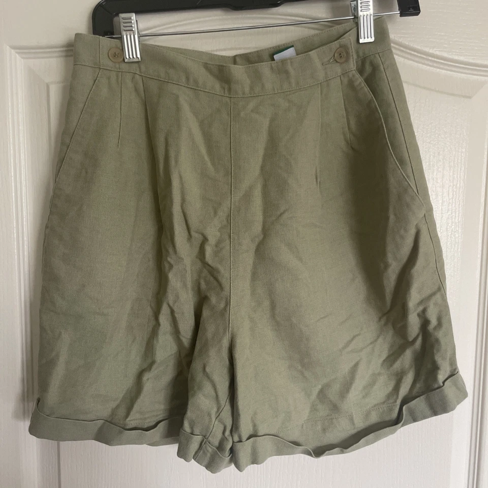 Pantalones Cortos Vintage Liz Golf Mezcla Lino Talla 8 Foto 1 de 4