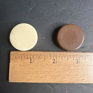 Vintage Approx. 1.25" 1 1/4 Inch Brown Ivory Replacement Backgammon (2 Pieces) - Picture 1 of 2