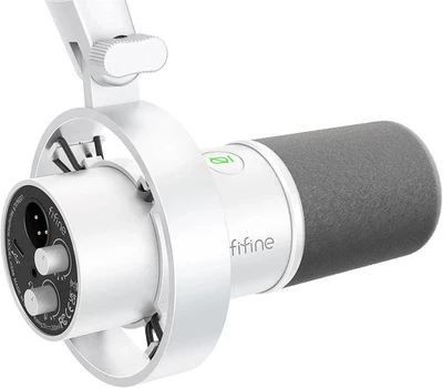 FIFINE XLR USB Dynamic Microphone K688 White Podcast Mic - Image 1 of 4