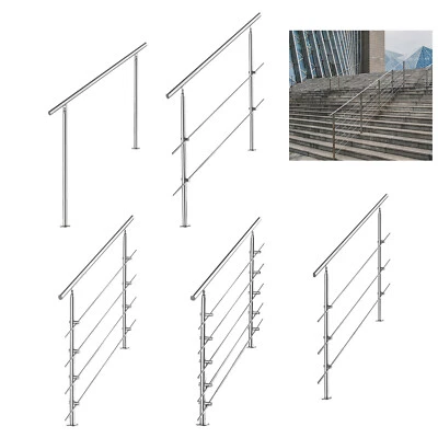 Edelstahl Geländer Treppengeländer Handlauf Treppe Brüstung mit Querstab Bausatz - Bild 1 von 4