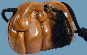 Vintage Timmy Woods Beverly Hills Hand Carved Acacia Wood Handbag Unique - Picture 1 of 9