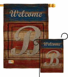 Patriotic B Initial Garden Flag Americana Decorative Gift Yard House Banner - Picture 1 of 19