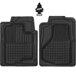 For HYUNDAI Heavy Duty Car Truck Floor Mats 2PC Rubber Semi Custom Black