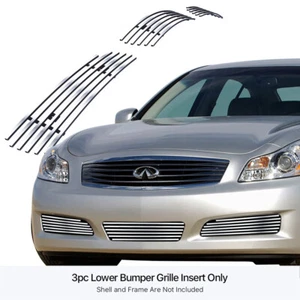 Fits 2007-2008 Infiniti G35 Sedan Bumper Chrome Billet Grille Grill Insert - Picture 1 of 7