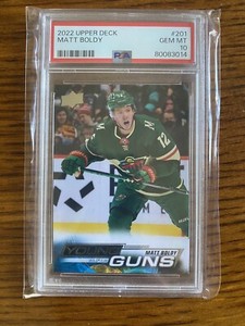 2022-23 Upper Deck Series 1 Matt Boldy Young Guns #201 PSA 10 GEM MINT