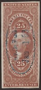 United States Revenue Stamp R50a  SON Blue Oval Hand Cancel