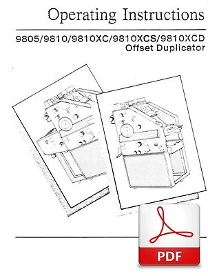 AB DICK 9805 9810 XC XCS XCD OFFSET DUPLICATOR OPERATORS INSTRUCTION MANUAL - Image 1 of 2