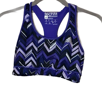 Adidas TechFit Women's Purple Sports Bra, Size Small - Image 1 of 4