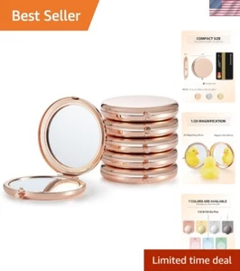 Luxury Double-Sided Pocket Mirrors - 1X/2X Magnification in Rose Gold Finish - Picture 1 of 11