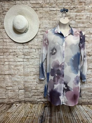 Blusa túnica larga Linea Domani colección limitada botón delantero mujer’s mediana  Foto 1 de 4