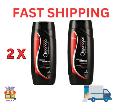 2X Shampoo Grisi Organogal negro intenso 400 ml Oscurecedor de canas.