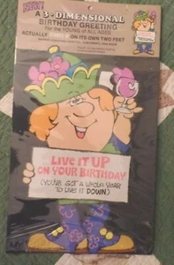 VINTAGE 1967 3D BIRTHDAY Greeting Card Live it up - 3 Dimensional 12" Card  - Picture 1 of 2