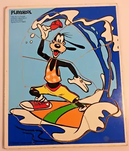 Playskool Vintage Goofy Makes a Big Splash Wooden Puzzle/10 pc/Made in USA - Picture 1 of 5