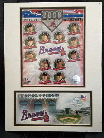 Atlanta Braves 2008 Team Picture Plus Postcard Of Turner Field On Poster Card Cover