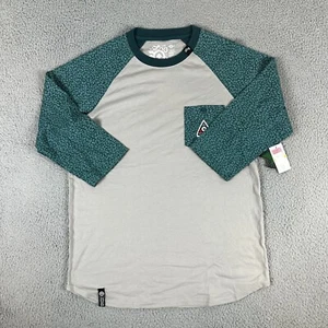 LNG Shirt Mens Medium Green Cotton Pullover Crew-Neck Pockets Long Sleeve - Picture 1 of 10