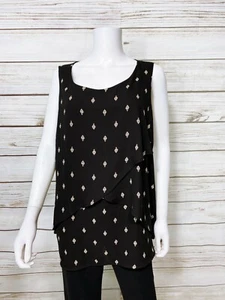 Ava & Viv Womens Tank Top Size 2X Black Layered Round Neck Sleeveless - Picture 1 of 8