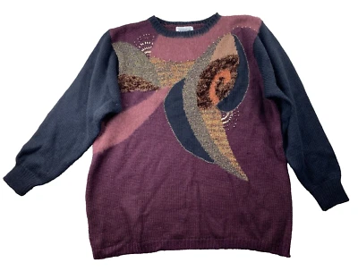 Vintage CERVELLE Sweater XL Wool Angora Blend Aztec Boho Long Sleeve Retro - Image 1 of 4