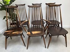 Vintage Moustache Chairs By L. Ercolani For Ercol, 1970/80, Set Of 6, Gold Label