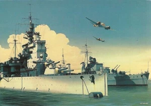 (b16) HMS Valiant y HMS Phoebe en Alejandría con postal Bristol Beaufighter - Imagen 1 de 1