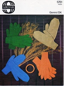 ~ Sirdar Knitting Pattern For Adult's Plain & Cabled Gloves & Mittens ~ - Picture 1 of 1