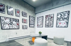 Painting Doodle Wall Art Print Abstract Home Decor Wall Poster Line Drawing - Picture 1 of 7