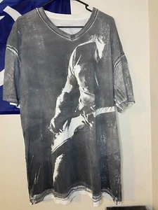 Converse One Star Short Sleeve T-Shirt Size XL All Over Graphic Print Guitar - Picture 1 of 5