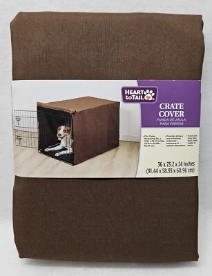 Heart To Tail Fabric Crate Cover 36" X 23.2" X 24", Hook & Loop Tabs, Brown/New - Image 1 of 4