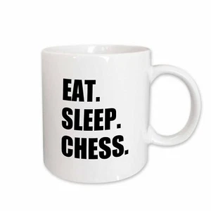 Tasse 3dRose Eat Sleep Chess - joueur passionné - jeu passion texte noir - Photo 1/14