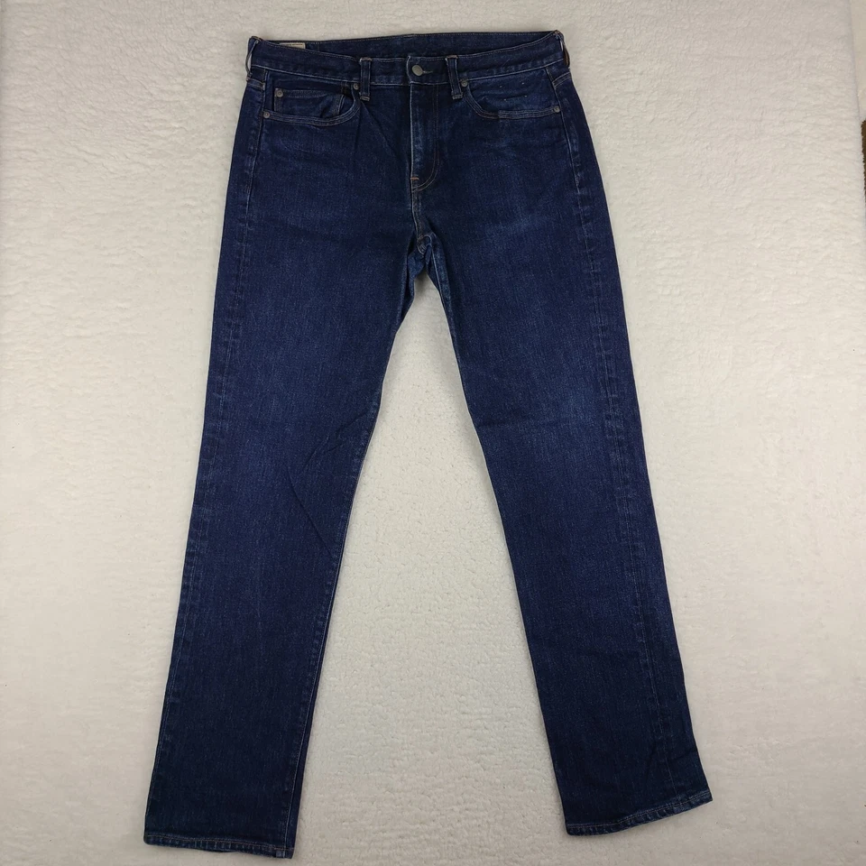 J Crew Jeans Mens 34x34 Blue 770 Slim Straight Kurabo Japanese Fabric Dark Wash - Image 1 of 4