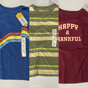 Lot of 3 Youth Long Sleeve Shirt Size Small Cat & Jack Blue Green Maroon - Picture 1 of 8