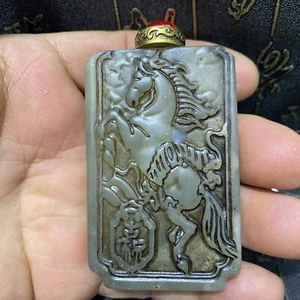 Ancient China, exquisite jade, purehand carving, Hetian jade, snuff bottle - Picture 1 of 5