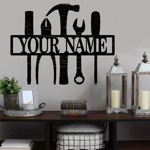 Personalisiertes Werkstattschild, Holzschild Schild, Wohndeko, Bastelbedarf - Bild 1 von 4
