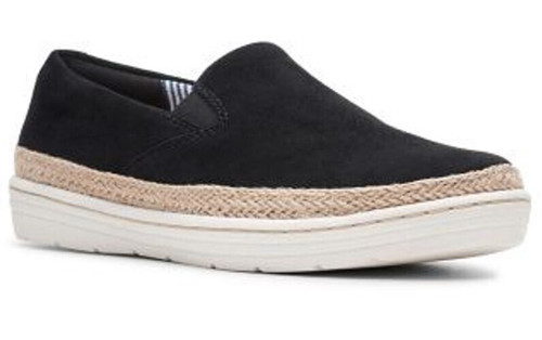 Mocassini donna Clarks Marie Pearl nero nabuk 7 larghi