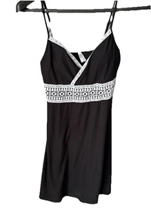 Mudd Little Black Dress womens Medium Spaghetti Strap Cute y2k Crochet witchy - Picture 1 of 7