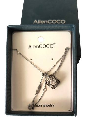 VETEMENTS Collana ciondolo AllenCOCO cristallo moda gioielli timbrato 18 carati RGP nuova con scatola