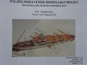 TS Israel Fracht- und Fahrgastschiff 1:250 Schiff Wilhelmshavener Modellbaubogen - Bild 1 von 2