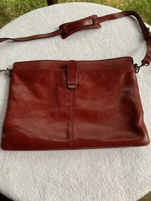Bolso Cartera Pelle Studio Wilson Italiano Cuero Correa Ajustable Laptop Rojo Foto 1 de 4