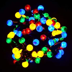 50 LED Mehrfarbig Beere Lichterkette Deko Lichterkette Weihnachten XMAS Außen - Bild 1 von 8