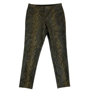 Philosophy L Brown Snakeskin Vegan Leather Stretch Pants Leggings Going Out NWT - Picture 1 of 8