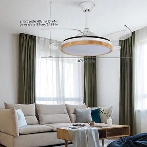 LED Ceiling Mounted Indoor 42inch White Ceiling Fan With Light Remote Control - Picture 1 of 11