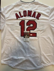Autographed/Signed Roberto Alomar Cleveland White Baseball Jersey JSA COA - Picture 1 of 6